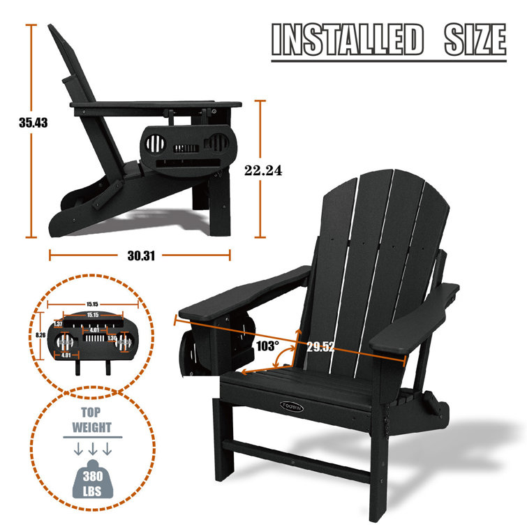 Polywood folding adirondack discount chairs with cup holders